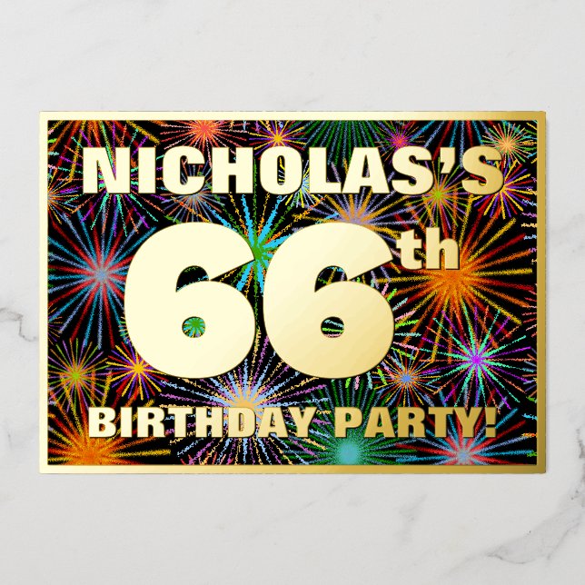 66th Birthday Party — Fun, Colourful Fireworks Loo (Front)