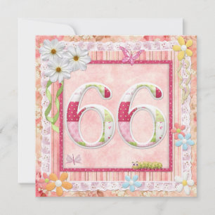 66th birthday party scrapbooking style invitation