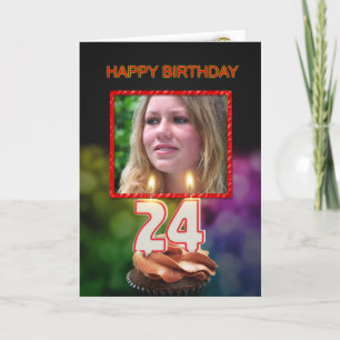 66th Birthday with cake and candles Card