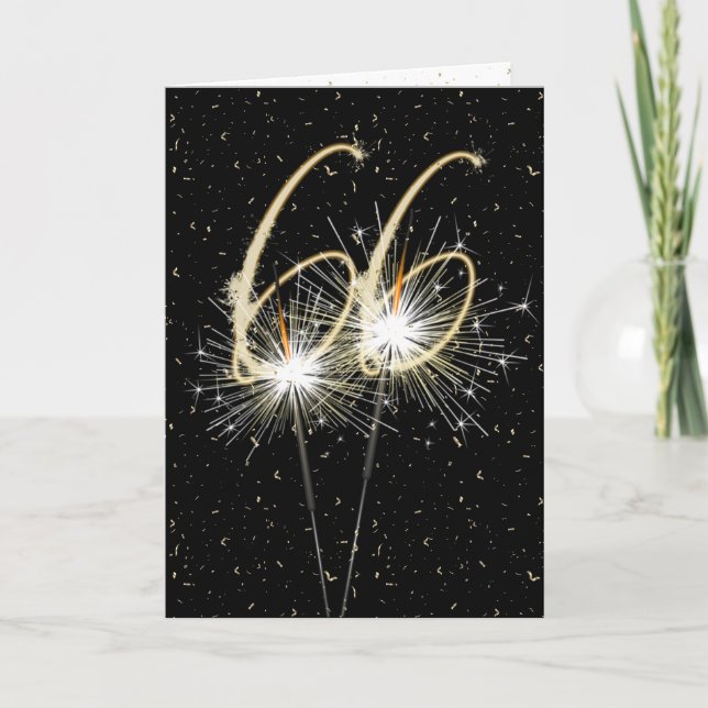 66th wedding anniversary sparklers card (Front)