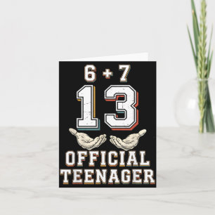 67 13 Year Old Boys Girls nager 13th Birthday Card