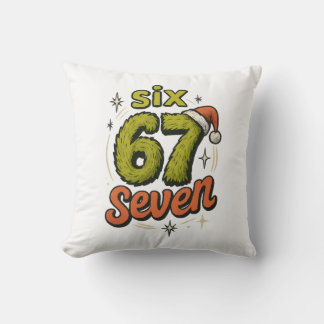 67, 6-7 meme, 6 7 funny, 67 christmas cushion