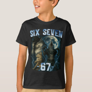 67 Alpha Wolf Meme Funny Graphic Tee Six Seven Hum