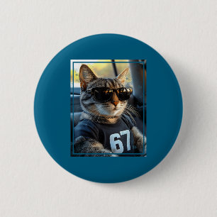 67 And Still Cool Funny Birthday Meme Cat  6 Cm Round Badge