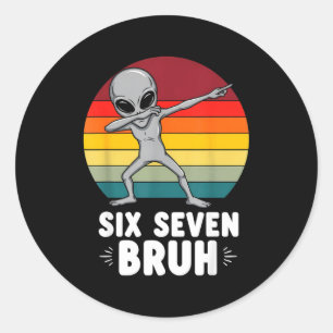 67 Animals Funny 67 Brainrot Youth Kids Alien 67  Classic Round Sticker