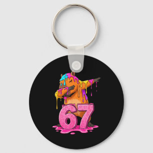 67 Animals Funny 67 Brainrot Youth Kids Capybara 6 Key Ring