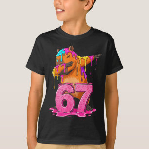 67 Animals Funny 67 Brainrot Youth Kids Capybara 6 T-Shirt
