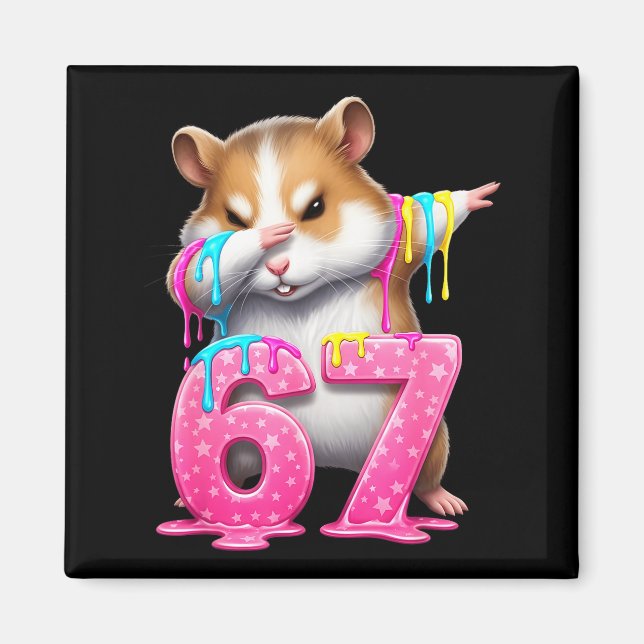 67 Animals Funny 67 Brainrot Youth Kids Hamster 67 Magnet (Front)