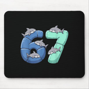 67 Animals Funny 67 Brainrot Youth Kids Shark 67 Mouse Pad