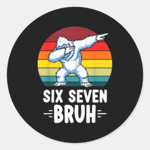 67 Animals Funny 67 Brainrot Youth Kids Yeti 67  Classic Round Sticker