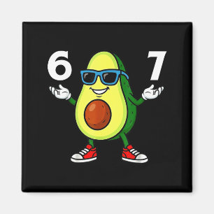 67 Avocado 6 7 Funny Cool Six Seven Meme Cartoon B Magnet