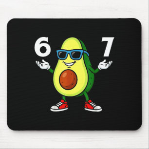 67 Avocado 6 7 Funny Cool Six Seven Meme Cartoon B Mouse Pad