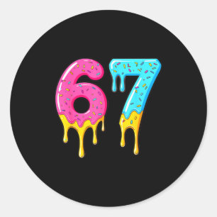 67 Baseball 101 Apparel Youth Drip Meme  Classic Round Sticker