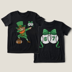 67 baseball bow st patricks day lucky sports Tri-Blend shirt