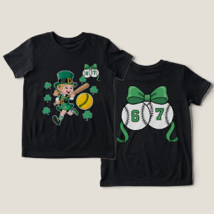 67 baseball bow st patricks day lucky sports  Tri-Blend shirt