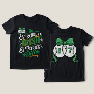 67 baseball bow st patricks day lucky sports Tri-Blend shirt