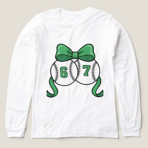 67 baseball bow st patricks day lucky sports Tri-Blend shirt