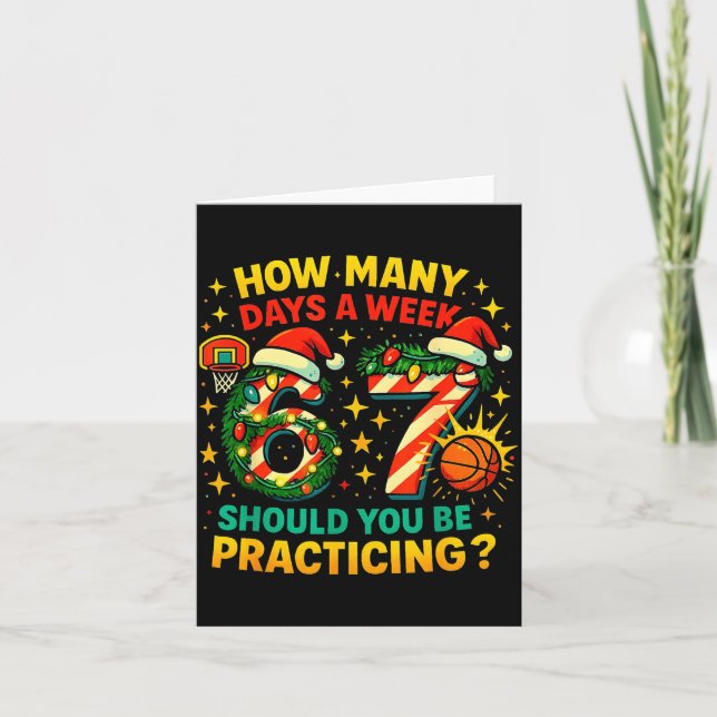 67 Basketball Christmas Funny Practice Meme Gift  Card (Front)