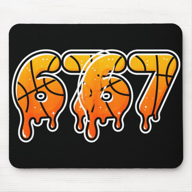 67 Basketball Halftone Meme Gen Alpha Slang Drip S Mouse Pad (Front)