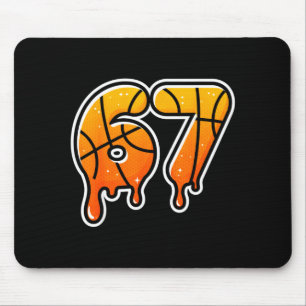 67 Basketball Halftone Meme Gen Alpha Slang Drip S Mouse Pad