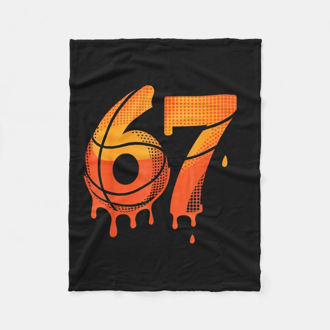 67 Basketball Ice Cream Drip Six Seven  Fleece Blanket (Front)