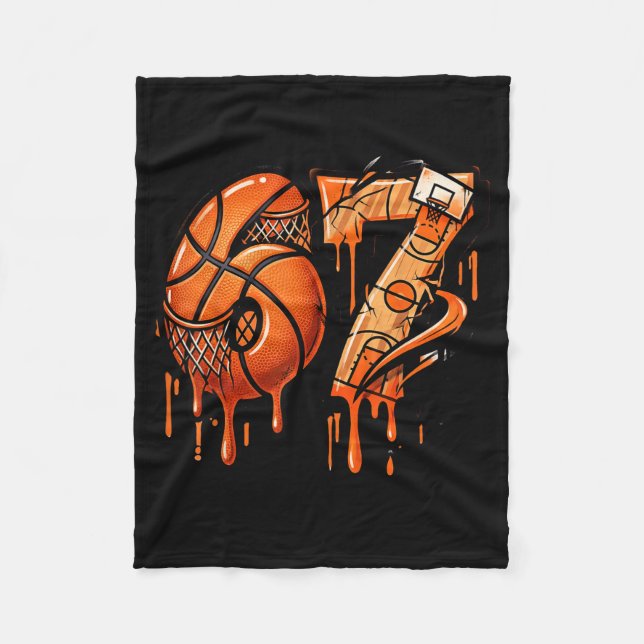 67 Basketball Ice Cream Drip Six Seven  Fleece Blanket (Front)