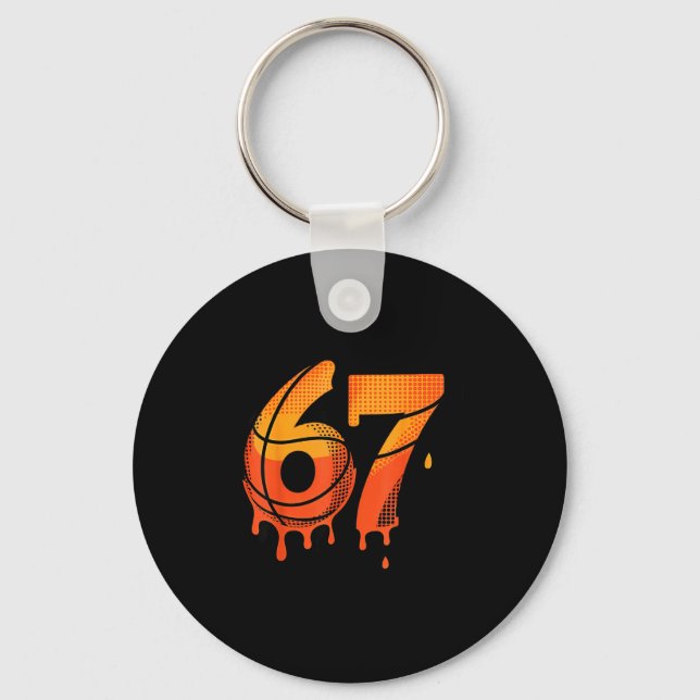 67 Basketball Ice Cream Drip Six Seven  Key Ring (Front)