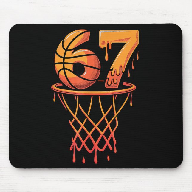 67 Basketball Ice Cream Drip Six Seven Mouse Pad (Front)
