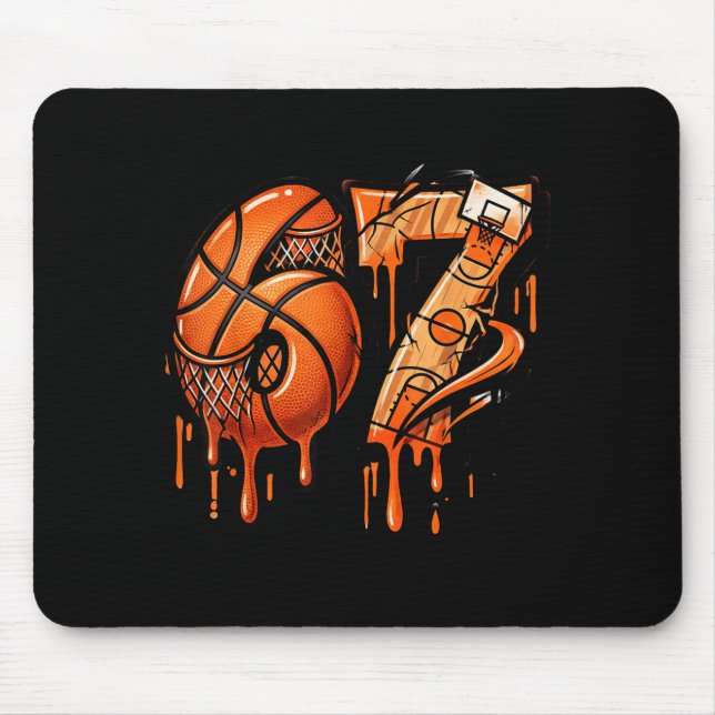 67 Basketball Ice Cream Drip Six Seven  Mouse Pad (Front)