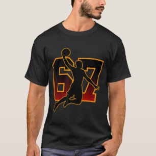 67 Basketball Meme Slam Dunk Sition Six Seven Numb T-Shirt