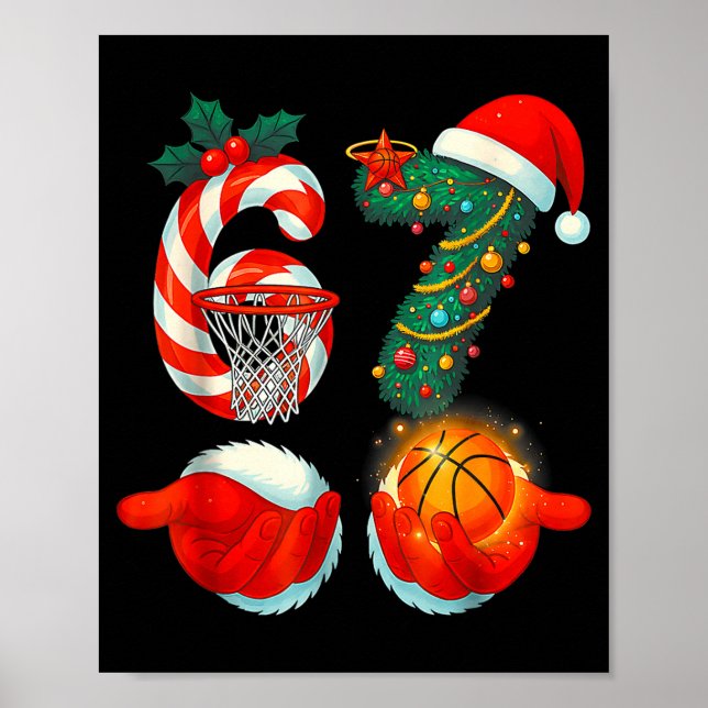 67 Basketball Santa Six Seven Meme Christmas Srt M Poster (Front)