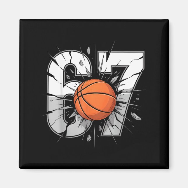67 Basketball Six Seven 6 7 Meme 67  Magnet (Front)