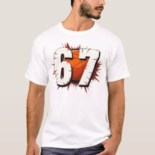 67 Basketball Six Seven Funny Sport Player Meme T-Shirt