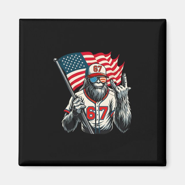 67 Bigfoot Meme Funny Six Seven Gen Alpha Slang  Magnet (Front)