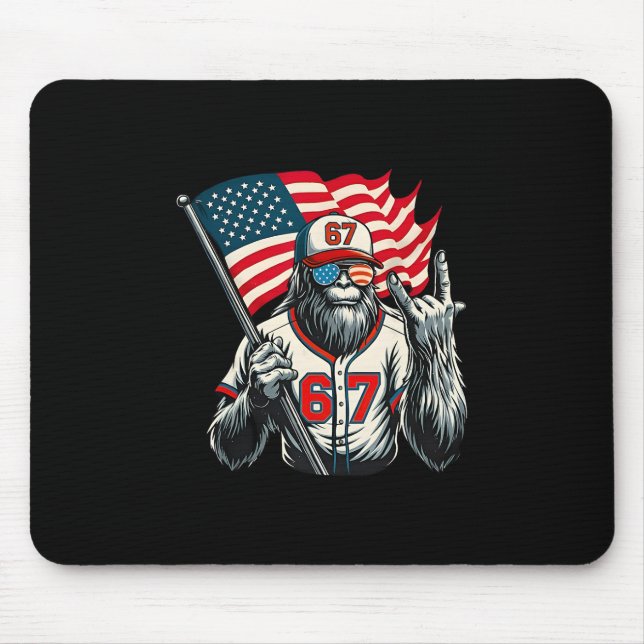 67 Bigfoot Meme Funny Six Seven Gen Alpha Slang  Mouse Pad (Front)