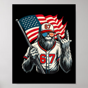 67 Bigfoot Meme Funny Six Seven Gen Alpha Slang  Poster
