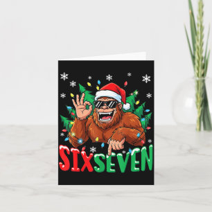 67 Bigfoot Six Seven Hands Christmas Holiday Boys Card