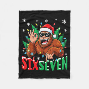 67 Bigfoot Six Seven Hands Christmas Holiday Boys  Fleece Blanket