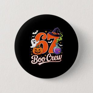 67 boo crew funny halloween ghost witch pumpkin 6 cm round badge