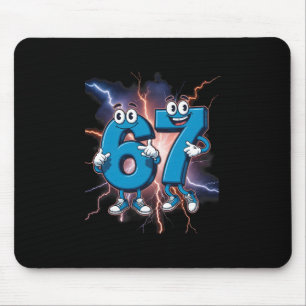 67 Brainrot Italian Meme Funny 67 Kids Costume Six Mouse Pad