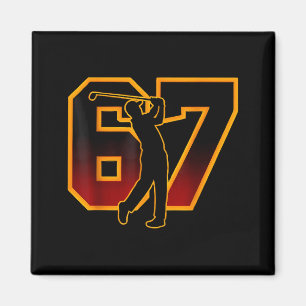 67 Brainrot Youth Golf Drip - Funny Kids 67 Magnet