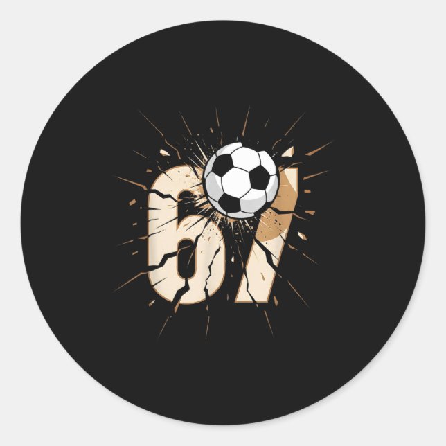 67 Brainrot Youth Soccer Drip - Funny Kids 67  Classic Round Sticker (Front)