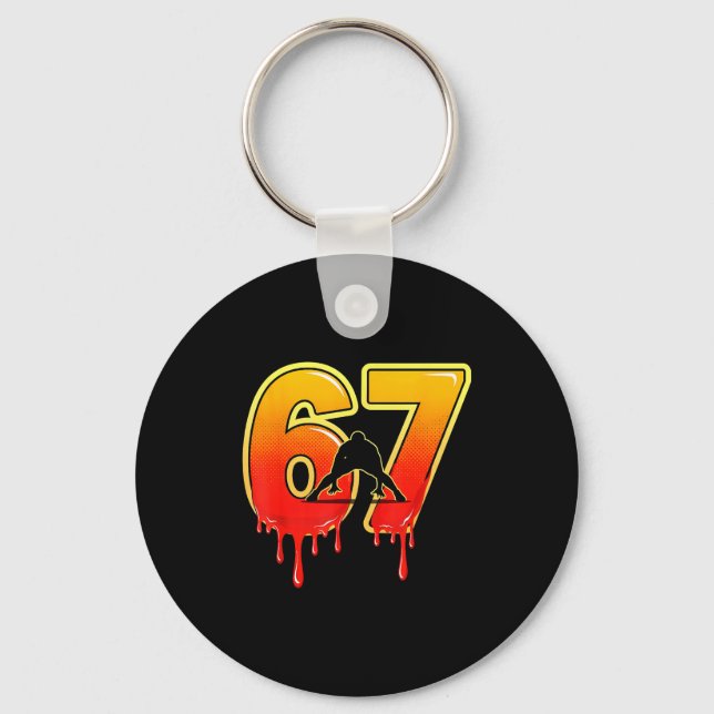 67 Brainrot Youth Wrestling Drip - Funny Kids 67  Key Ring (Front)