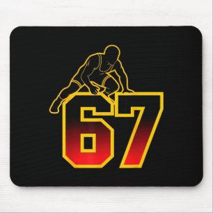 67 Brainrot Youth Wrestling Drip - Funny Kids 67  Mouse Pad