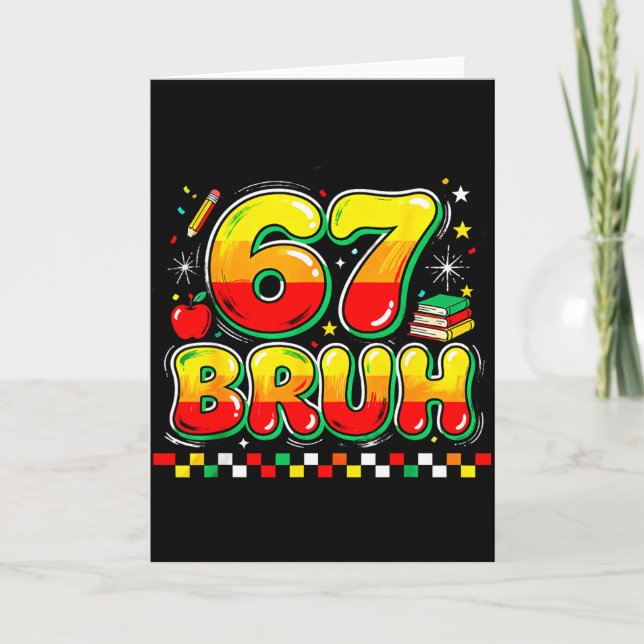 67 Bruh Funny Meme Retro School Humor Black Histor Card (Front)