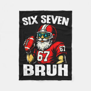67 Bruh Meme Christmas Football Santa Six Seven  Fleece Blanket