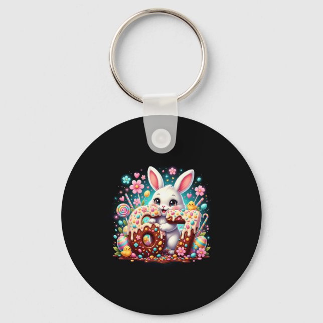 67 Bunny Six Seven 6 7 Easter Day Kids Key Ring (Front)