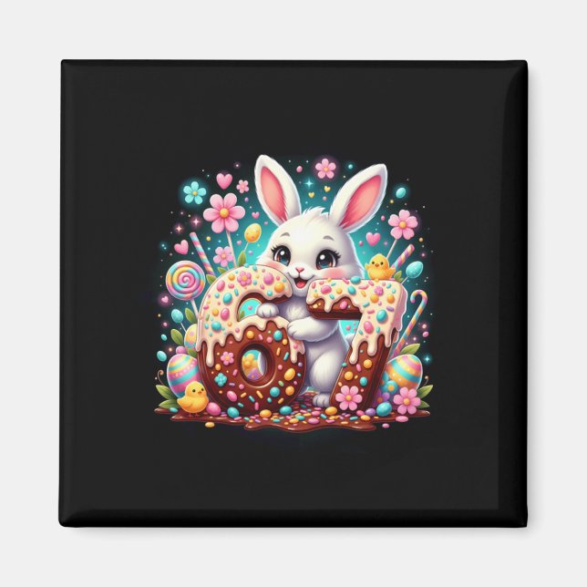 67 Bunny Six Seven 6 7 Easter Day Kids Magnet (Front)