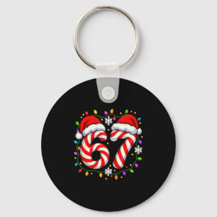 67 Candy Cane Santa Christmas Funny Xmas Lights Key Ring