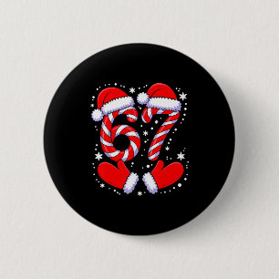 67 Candy Canes Santa  6 Cm Round Badge